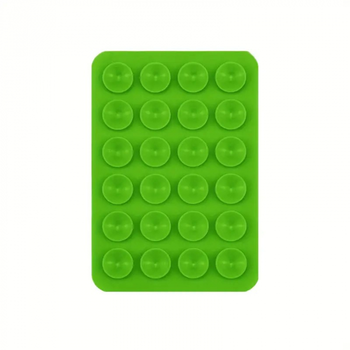 Suport Adeziv Universal, Flippy, pentru Telefon/Tableta, cu 24 Ventuze, potrivit pentru Tik-Tok/Selfie/Vizionare Video, din Silicon, 8 x 5.5 x 1 cm, Verde [3]
