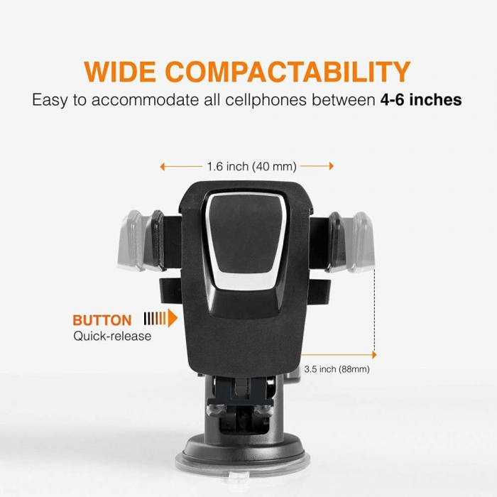 Suport auto Flippy 3rd pentru telefon, Negru [5]