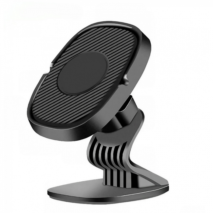 Suport Auto Magnetic Flippy 360 grade cu adeziv, 53 mm, Holder JS - 668, compatibil cu dispozitive intre 4" - 7", Ajustabil, 6 Magneti Neodymium  incorporati, Negru [1]