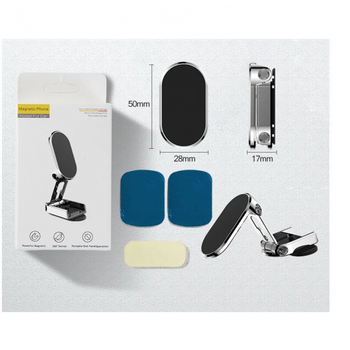 Suport auto magnetic multifuncțional Flippy, Universal, compatibil cu toate dimensiunile de telefon, negru [9]