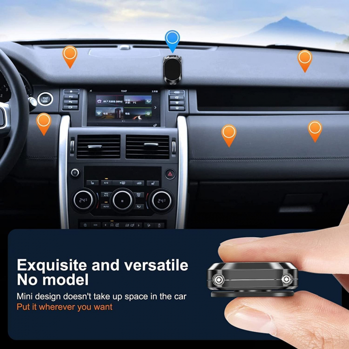 Suport auto magnetic multifuncțional Flippy, Universal, compatibil cu toate dimensiunile de telefon, negru [8]