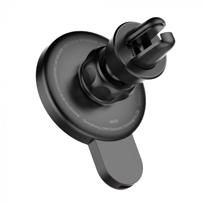 Suport auto MagSafe cu incarcare wireless 15W, Flippy, pentru seria iPhone 12, seria iPhone 13 si seria iPhone 14, Negru [6]