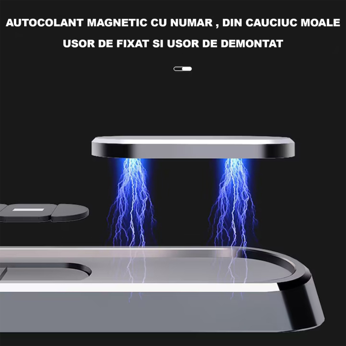 Suport Auto Numar Telefon Parbriz, Flippy, Aliaj de Aluminiu, Lipire cu Banda Dubla Adeziva, 13,8 cm, Argintiu [2]