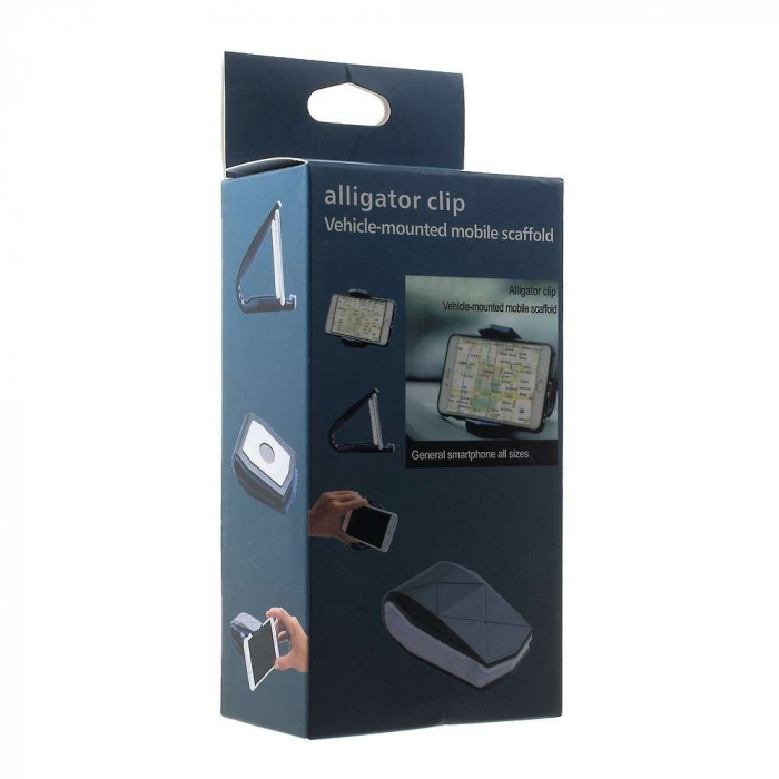 Suport auto pentru telefon A12 Alligator Clip Flippy, Negru [2]