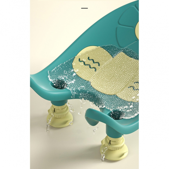 Suport de Baie Bebelusi, Flippy, 0-12 luni, Montare pe Chiuveta/Lavoar/Cada, Ventuze Antiderapante cu Intaltime Reglabila, 50 x 24 x 12.5 cm, Verde [3]