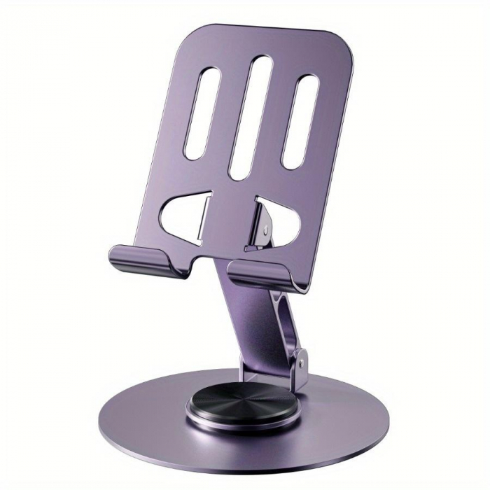 Suport de Birou pentru Telefon sau Tableta, Flippy, din Metal, Pliabil, 5.7 x 13.5 x 8.7 cm, Universal, Mov [1]