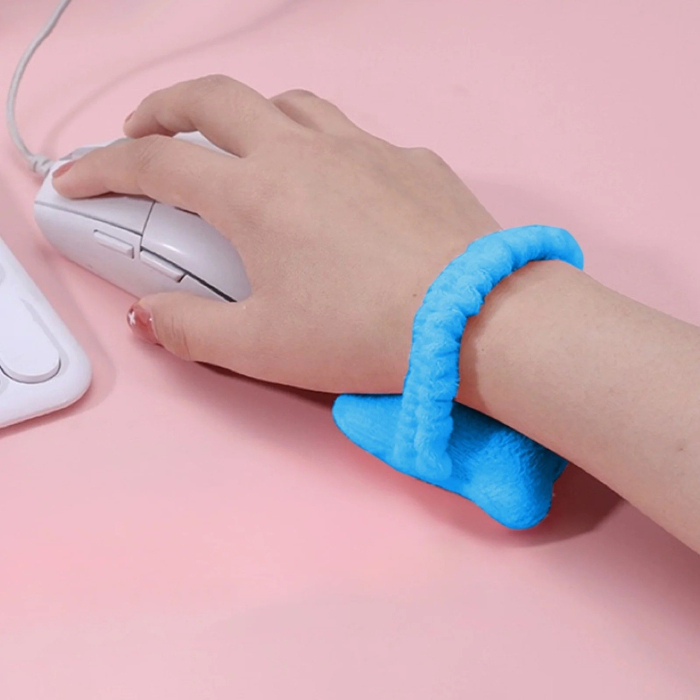 Suport de Mana, Flippy, Pernuta pentru Incheietura cu Banda Elastica, pentru Mouse, Moale, 7.5 x 7 cm, Albastru [4]