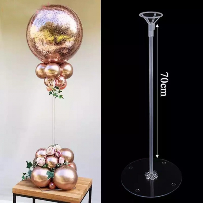 Suport de Masa pentru Baloane, Flippy, Accesoriu Decorativ, din Plastic, 70 cm, Transparent [4]
