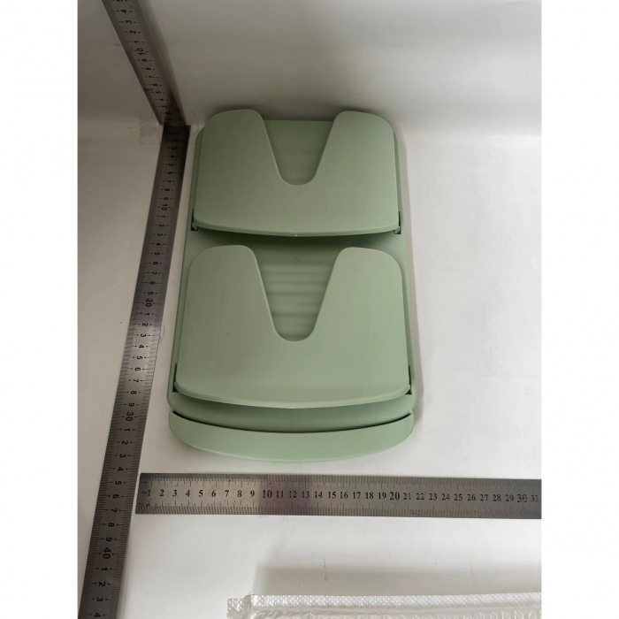 Suport de Perete pentru Capace, Flippy, Design Pliabil, cu Doua Straturi, cu Scurgere, Plastic, 33x28x3 cm, Alb [2]