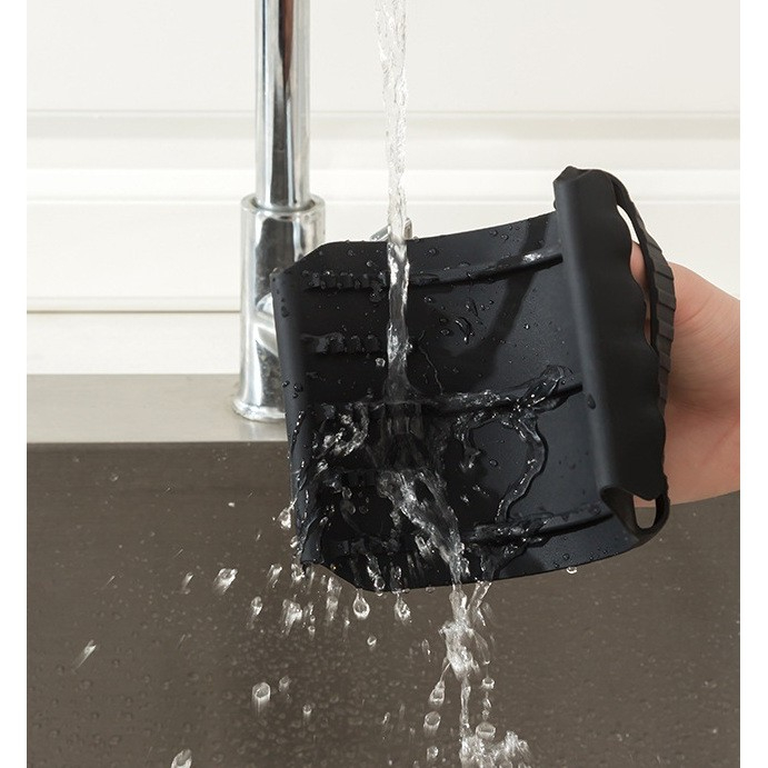 Suport de Silicon Multifunctional de Mana, Flippy, pentru Cuptor, Alimente Fierbinti, Carne, Izolare Termica, Anti-alunecare, 18x12x1.5 cm, Negru [3]