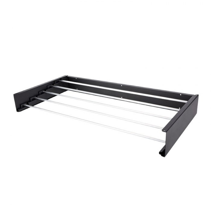 Suport Haine, Flippy, Depozitare si Uscare Rufe, din Aluminiu, Pliabil, Impermeabil, Montare prin Perforare, 80 cm, Negru [5]