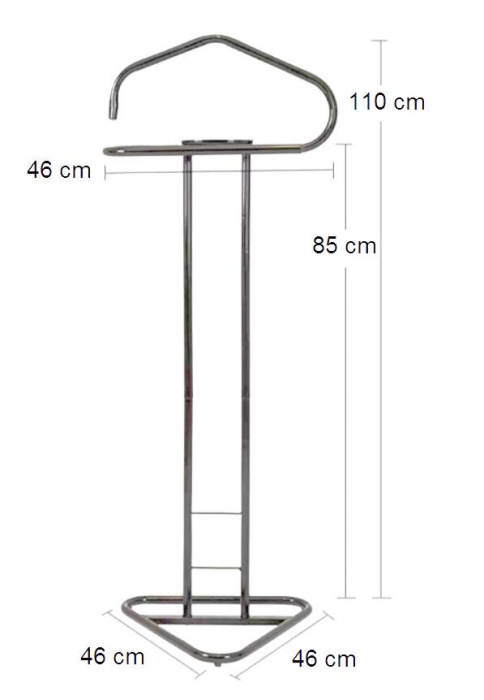 Suport haine metalic, gri, 46x110 cm [5]