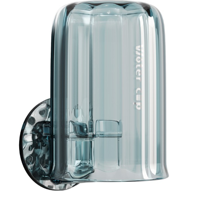 Suport Multifunctional 2 in 1, Pahar si Suport pentru Periuta de Dinti, Flippy, Plastic, Dimensiune: 10.4 x 7.3 x 7.3 cm, Albastru [1]