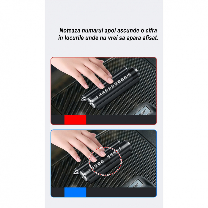 Suport numar de telefon cu odorizant Flippy pentru parcare Negru [7]