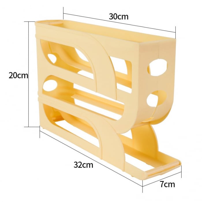 Suport Organizator pentru Oua, Flippy, pentru Frigiderul, Patru straturi,  32x20x7 cm, Transparent [8]
