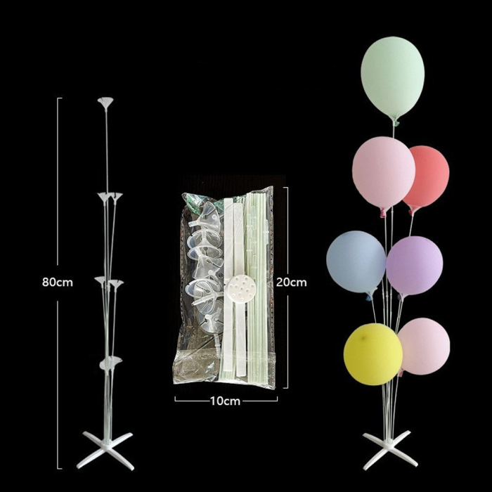 Suport pentru Baloane, Flippy, Suport pentru 7 Baloane, pentru ziua de nastere, Nunta, Decor cu baloane, Recuzita, Compatibil cu Baloanele Standard, 80 cm, Alb [3]