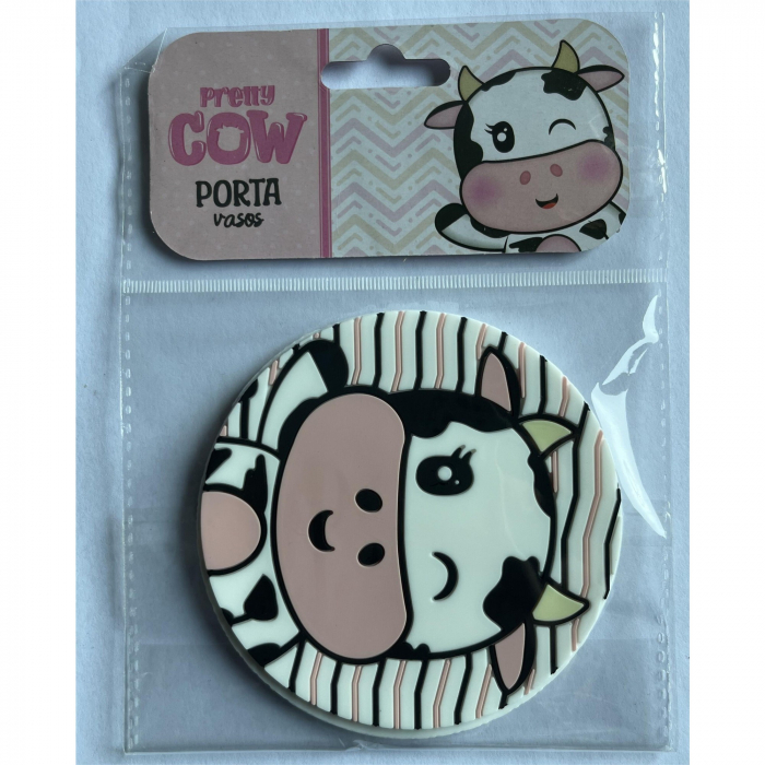 Suport pentru Pahar, Flippy, Model Vacuta, PVC, Diametru 10 cm, Multicolor [1]