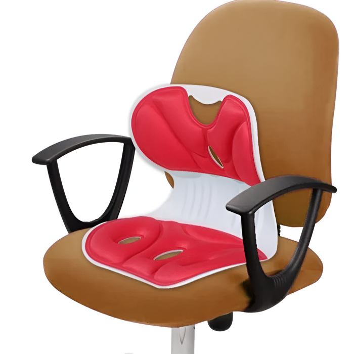 Suport pentru Scaun, Flippy, pentru Corectarea Posturii, Portabil, Ergonomic, Ameliorare Durere, Respirabil, 32x29x28 cm, Marime S, Rosu [4]