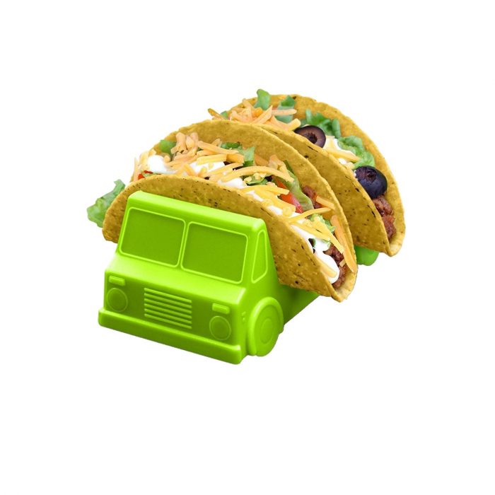 Suport pentru Taco, Flippy, Model Autobuz, 14 x 7.5 x 6.5 cm, din PP, Verde [1]