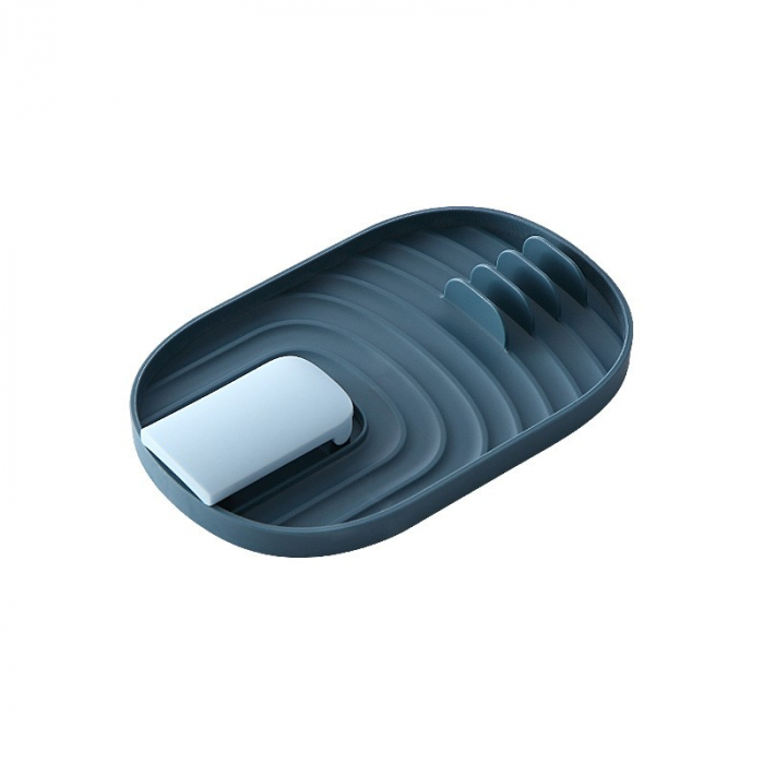 Suport Pliabil, Flippy, pentru Capace, Linguri, Multifunctional, Plasare pe Blatul de Bucatarie, 11.5 x 18 x 2.2 cm, Albastru inchis [1]