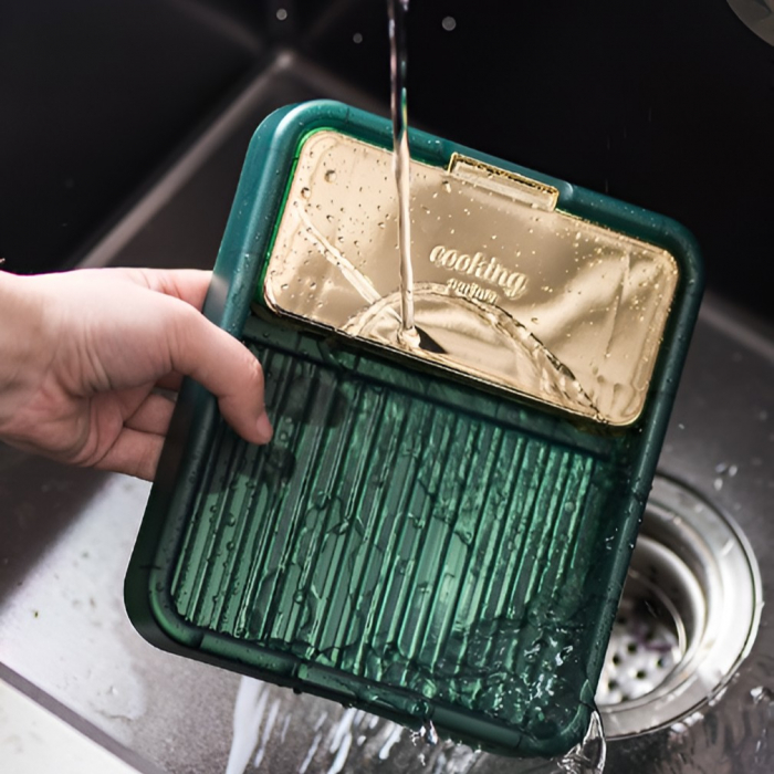 Suport Pliabil, Flippy, pentru Capace, Linguri, Multifunctional, Plasare pe Blatul de Bucatarie, 18.9x16.2x2.6 cm, Verde [7]