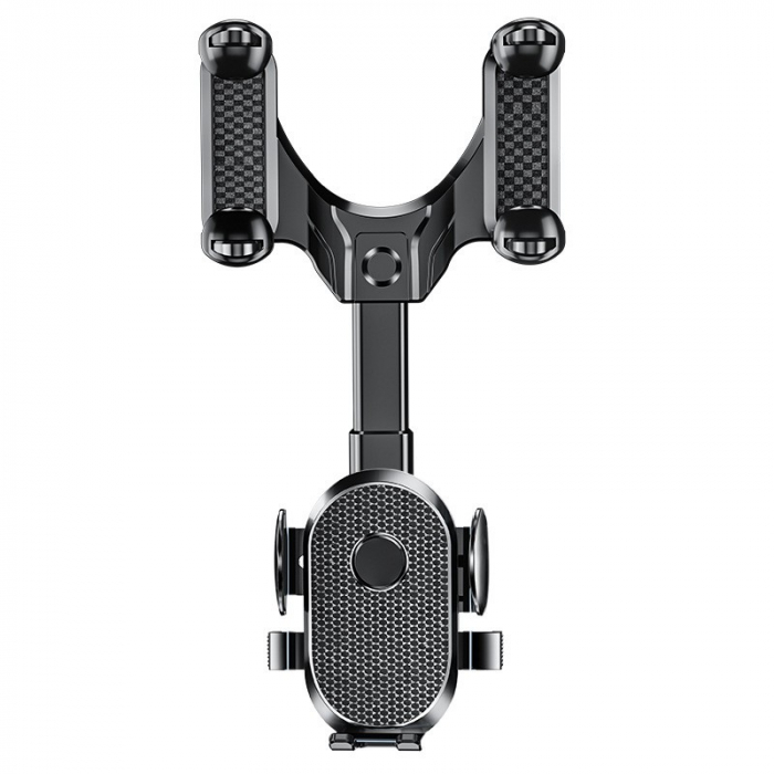 Suport Telefon Auto, Flippy, Pentru Oglinda Retrovizoare, din ABS, Reglabil 360°, Negru [1]