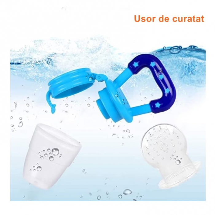 LICHIDARE Suzeta pentru diversificarea alimentatiei/dentitie Flippy, potrivit pentru fructe si piure proaspat, Albastru, fara BPA [3]