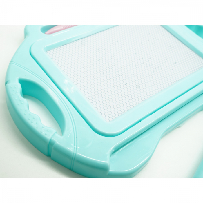 Tabla Magnetica pentru desen Flippy, Pix, forma dreptunghi, dimensiuni 23x17 cm, Dezvolta Creativitatea, cu picioare suport, Albastru [4]