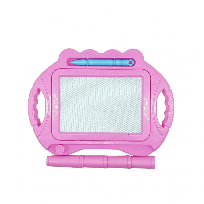 Tabla Magnetica pentru desen Flippy, Pix, forma dreptunghi, dimensiuni 23x17 cm, Dezvolta Creativitatea, cu picioare suport, Roz [1]