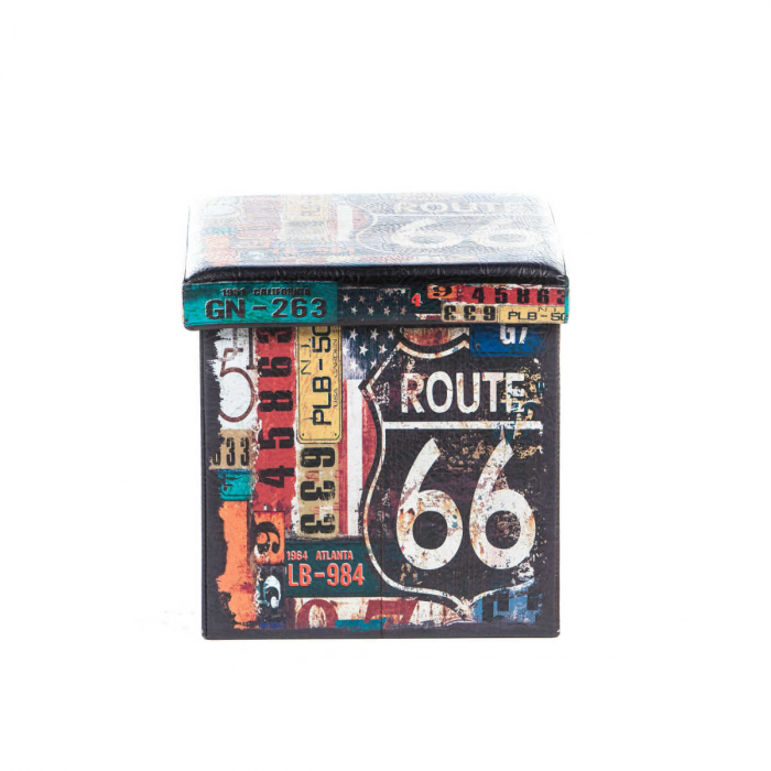 Taburet Design Route 66, multicolor, 38x38x37.5 cm [4]