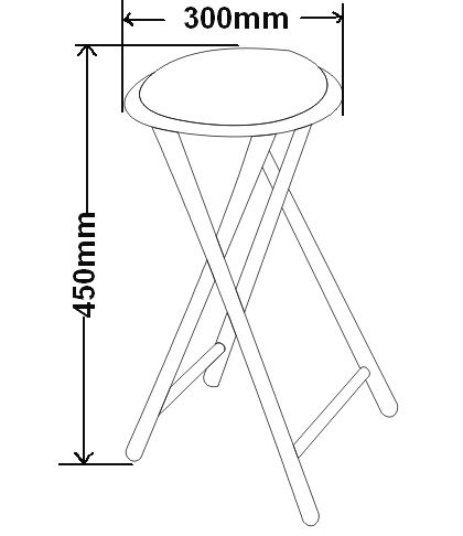 Lichidare Taburet pliant Malaga, rosu, 30x30x45 cm [6]