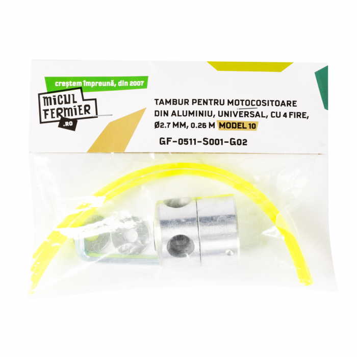 Tambur 2.7 mm Micul Fermier universal, din aluminiu cu 4 fire, Model 10 [2]