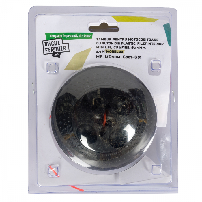 Tambur Micul Fermier M10*1.25 2F 2.4mm*2.4m, Buton Plastic, Model 20 [2]