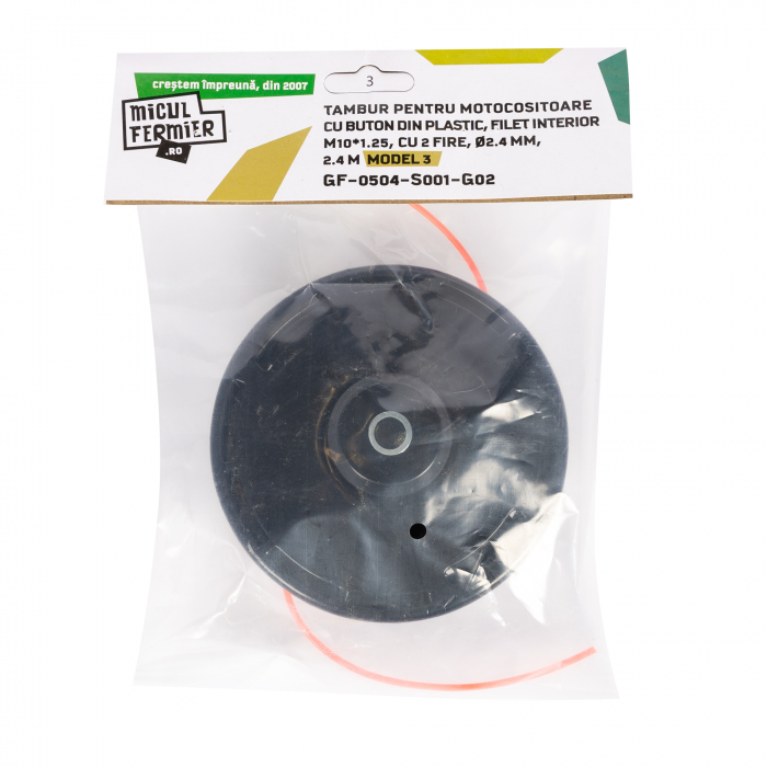 Tambur Micul Fermier M10*1.25 2F 2.4mm*2.4m, Buton Plastic, Model3 G02 [5]