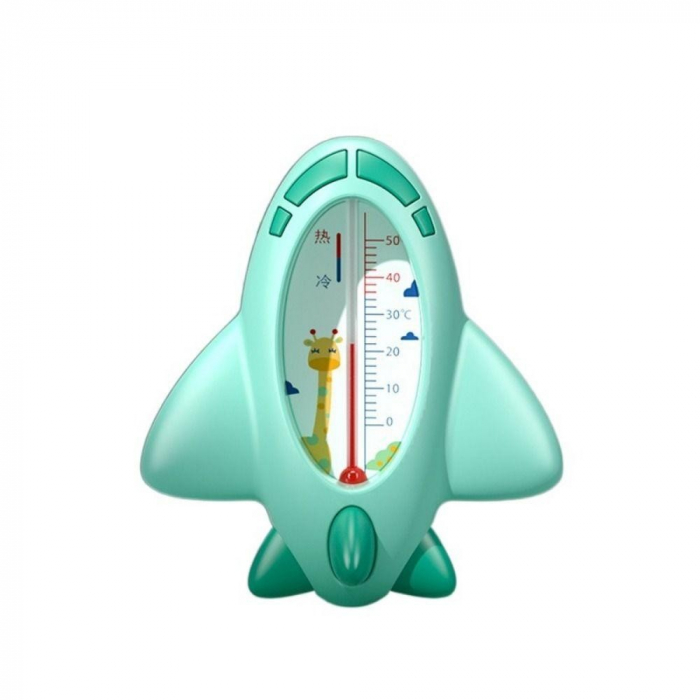 Termometru pentru Baie, Flippy, Plutitor, Rezistent la apa, Multifunctional, Model Avion, 11x10x4 cm, Verde [1]