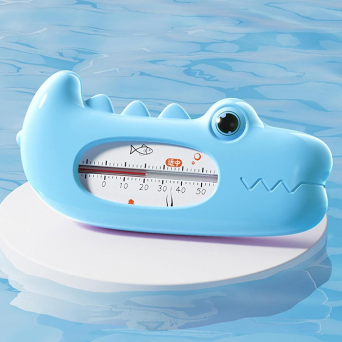 Termometru pentru Baie, Flippy, Plutitor, Rezistent la apa, Multifunctional, Model Crocodil, 2.7x6.5x3.7 cm, Albastru [2]