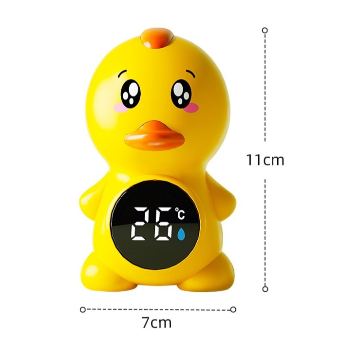 Termometru Electronic LED pentru Baie, Plutitor, Rezistent la apă, IPX7, Multifunctional, 3 Trepte de Temperatura, Model Ratusca, 12x7cm, Galben [2]