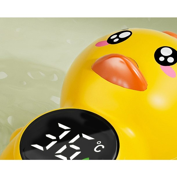 Termometru Electronic LED pentru Baie, Plutitor, Rezistent la apă, IPX7, Multifunctional, 3 Trepte de Temperatura, Model Ratusca, 12x7cm, Galben [8]