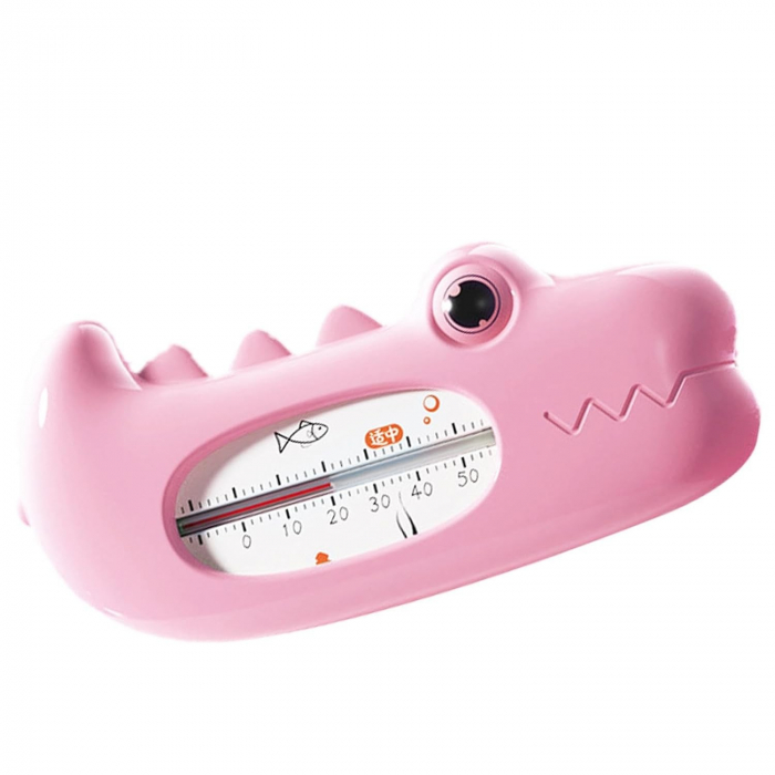 Termometru pentru Baie, Flippy, Plutitor, Rezistent la apa, Multifunctional, Model Crocodil, 2.7x6.5x3.7 cm, Roz [5]