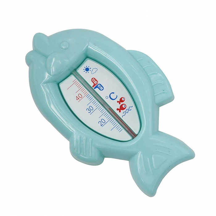 Termometru pentru Baie, Flippy, Plutitor, Rezistent la apa, Multifunctional, Model Peste, 15.5x9.5x2 cm, Albastru [7]