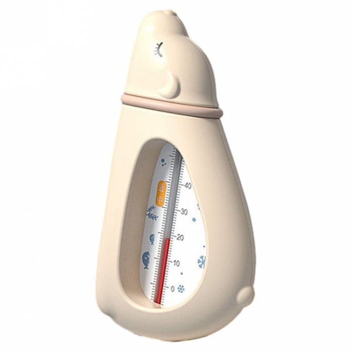 Termometru pentru Baie, Flippy, Plutitor, Rezistent la apa, Multifunctional, Model Urs Polar, 15x7.5x4 cm, Roz [1]