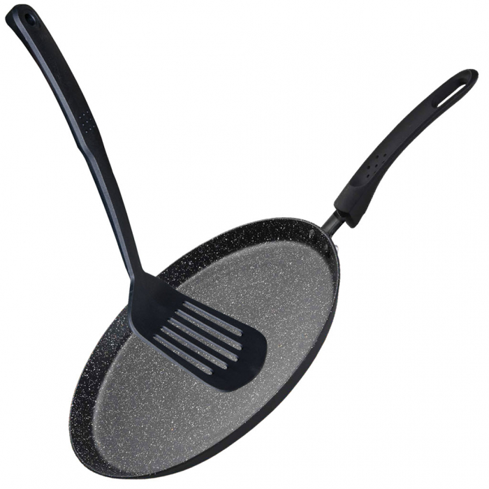 Tigaie clatite cu spatula GP-35028, acoperire din marmura, 28cm [1]