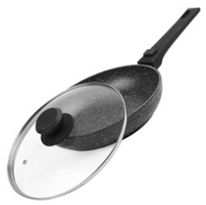 Tigaie cu capac GP-3024DRL, acoperire din marmura, maner detasabil, 24cm [1]