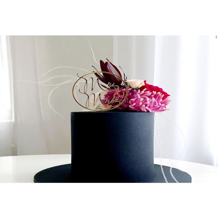 Topper Tort, Flippy, Model 2 Mr&amp;Mrs, din Plastic, Auriu [1]