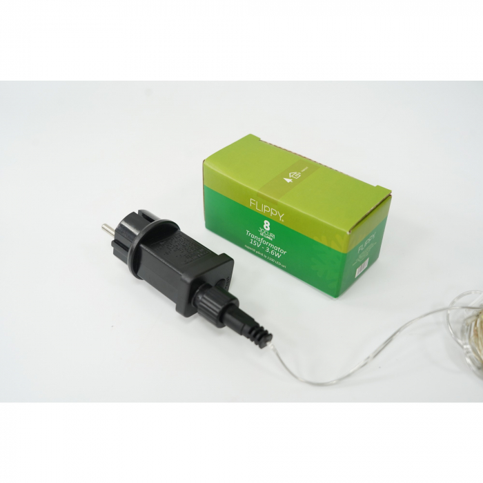 Transformator, Flippy, 8 jocuri de lumini, 15 v - 3.6W, pentru instalatii cu fir subtire din cupru [1]