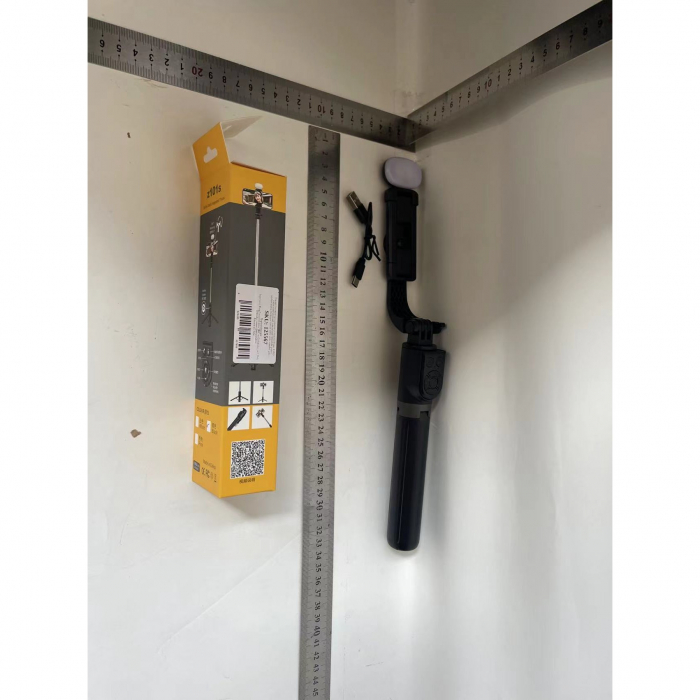 Trepied foto telescopic premium profesional Flippy Z101S , cadru multifunctional, telecomanda detasabila, pentru telefon/camera foto/gopro, functie selfie stick, ajustabil, pliabil, H33-100 cm, alumin [6]