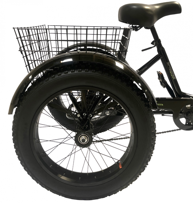 Tricicleta adulti, Fat cauciuc cu cos 24 inch Negru T2401 [5]