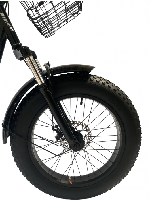 Tricicleta adulti, Fat cauciuc cu cos 24 inch Negru T2401 [4]