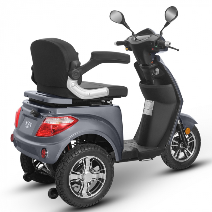 Triciclu electric 1000W, Voltarom VM4 Fara permis, 60V, 20Ah, viteza maxima 25 Km pe ora, Gri, Autonomie 50Km [8]