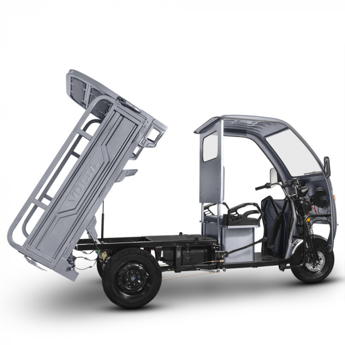 Triciclu electric, FARA Permis, motor 3900W, pana la 50km autonomie, 45Ah, Voltarom Hercules, Tuk Tuk cu cabina, Gri [8]